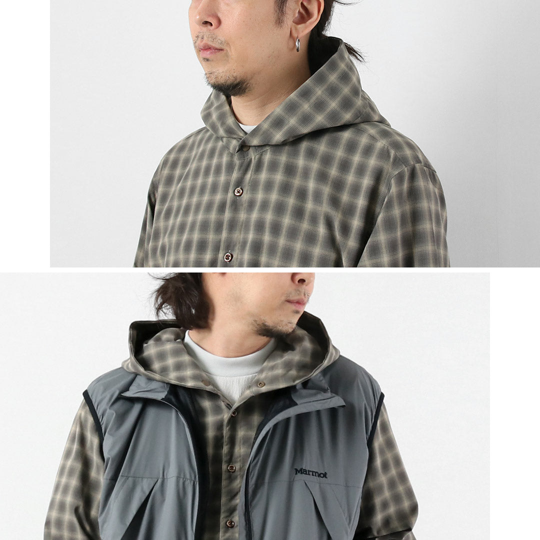 RAG / Ombre Check Hooded Shirt UV Cut