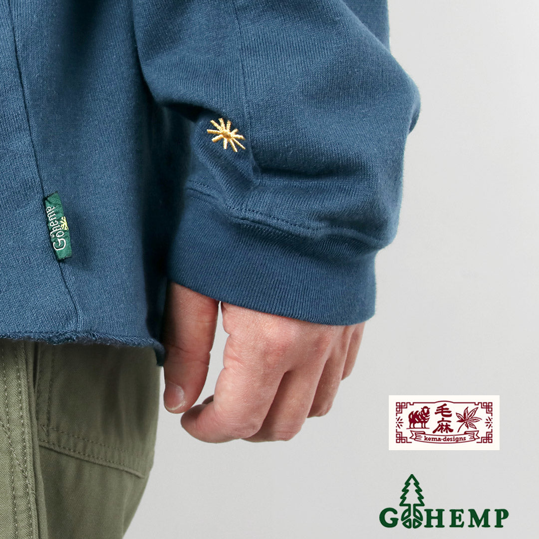 GOHEMP / T-shirt exclusif à manches longues et ourlet rond en coton de chanvre 10 oz GOHEMP × KEMA DESIGNS T-shirt