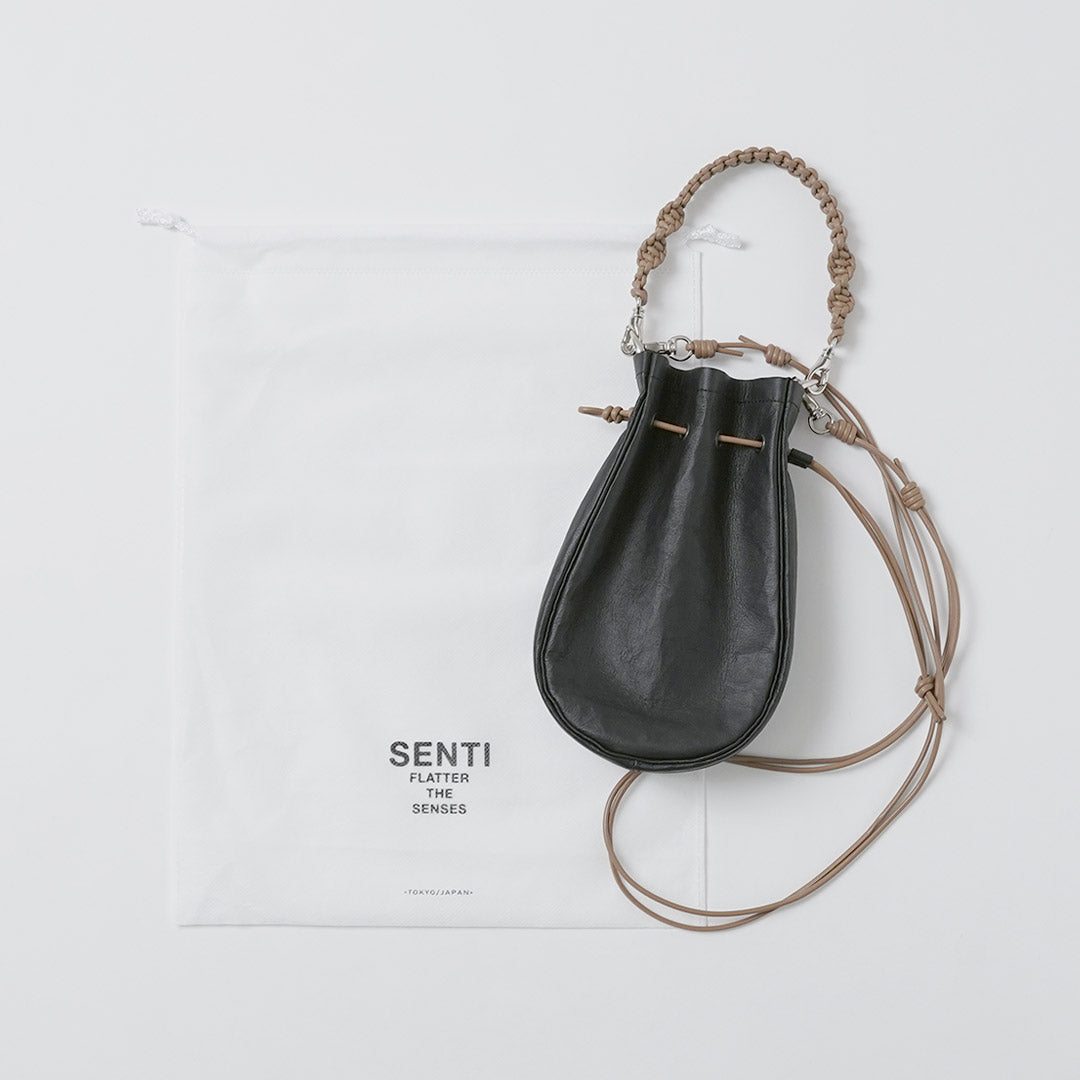 SENTI / Sac à médecine en cuir Dyneema M + dragonne