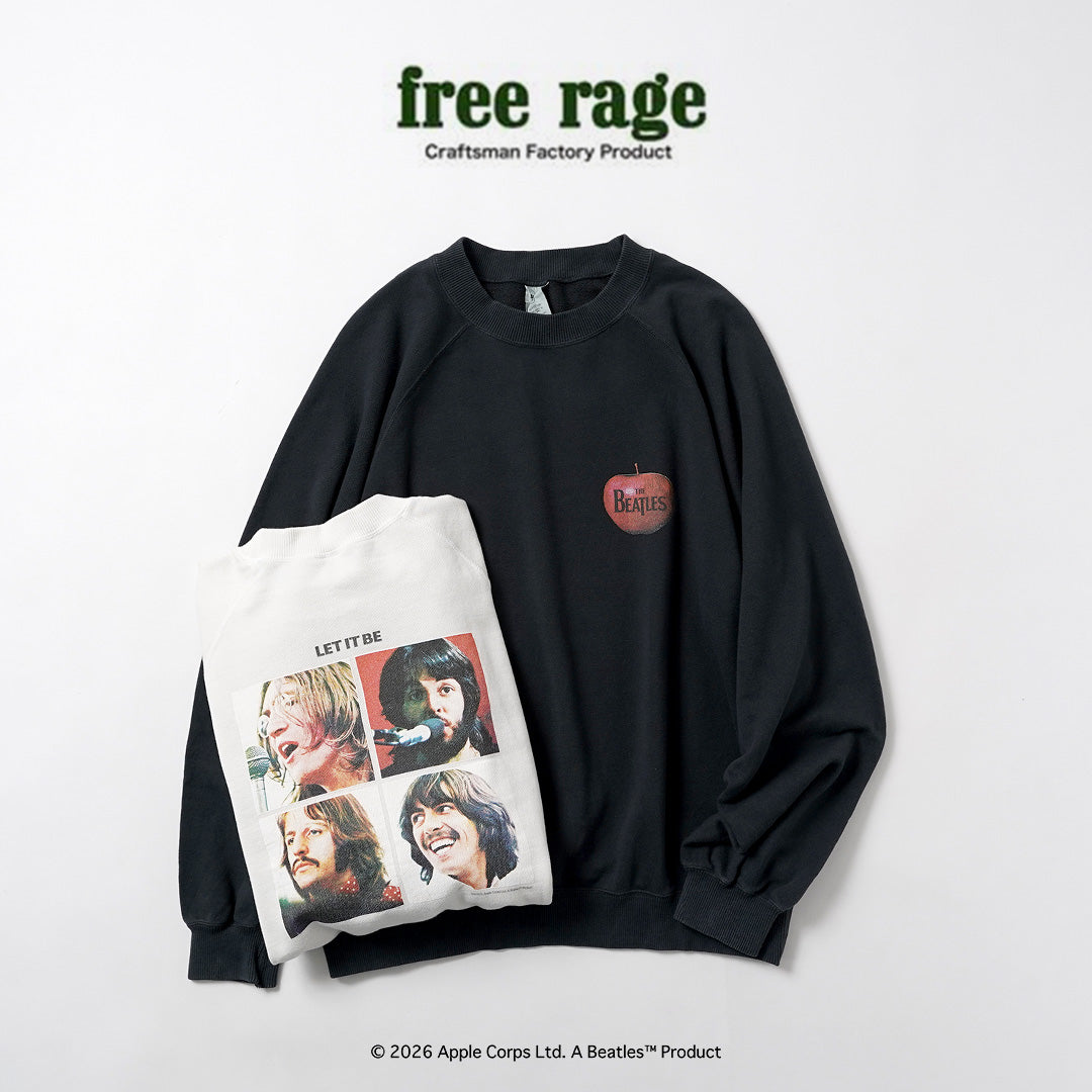 FREE RAGE / The Beatles × FREE RAGE Dernière version Raglan Crew Sweatshirt