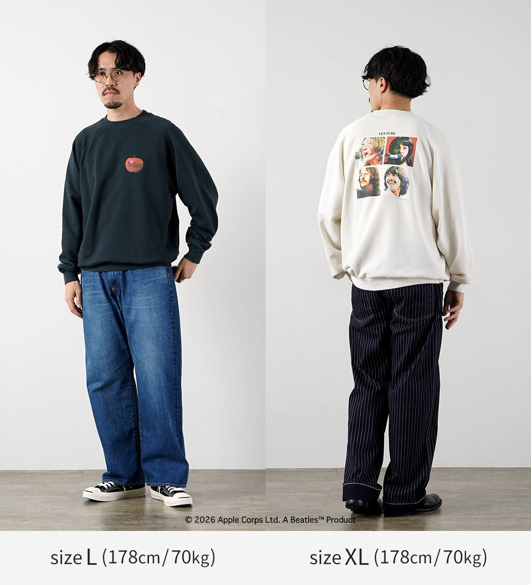 FREE RAGE / The Beatles × FREE RAGE Dernière version Raglan Crew Sweatshirt