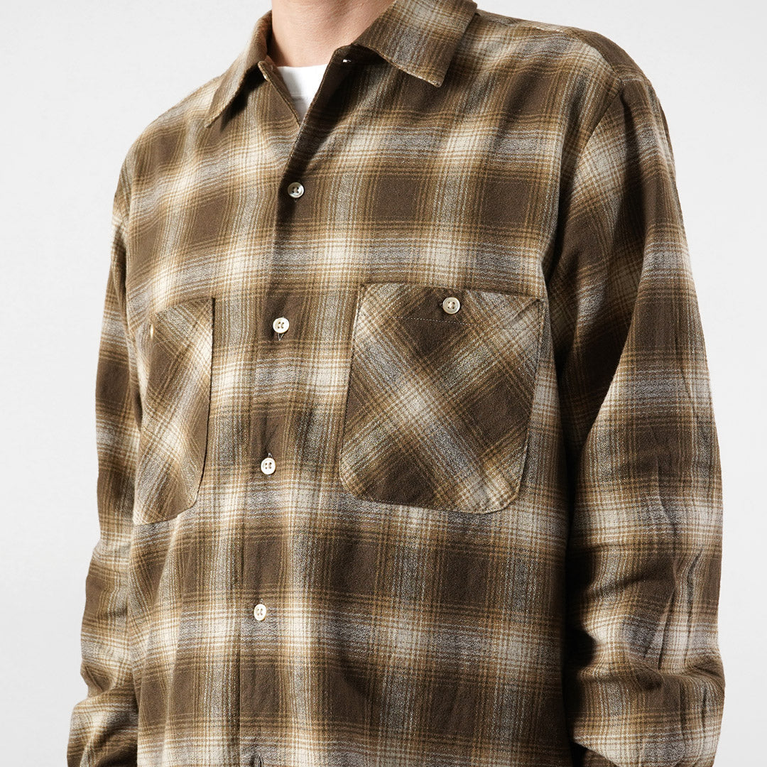 KEMA DESIGNS / Linen Wool Amundsen Ombre Open-Collar Shirt