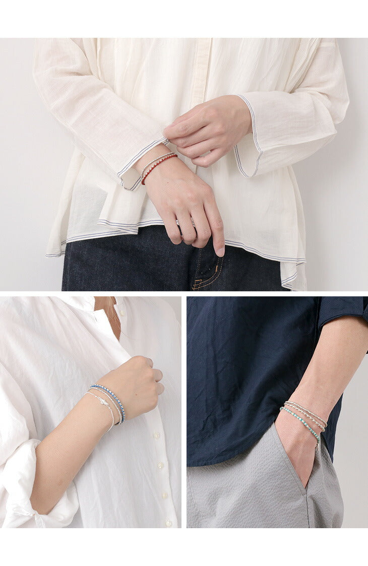 Bracelet phadua / double brin avec cordon ciré en argent