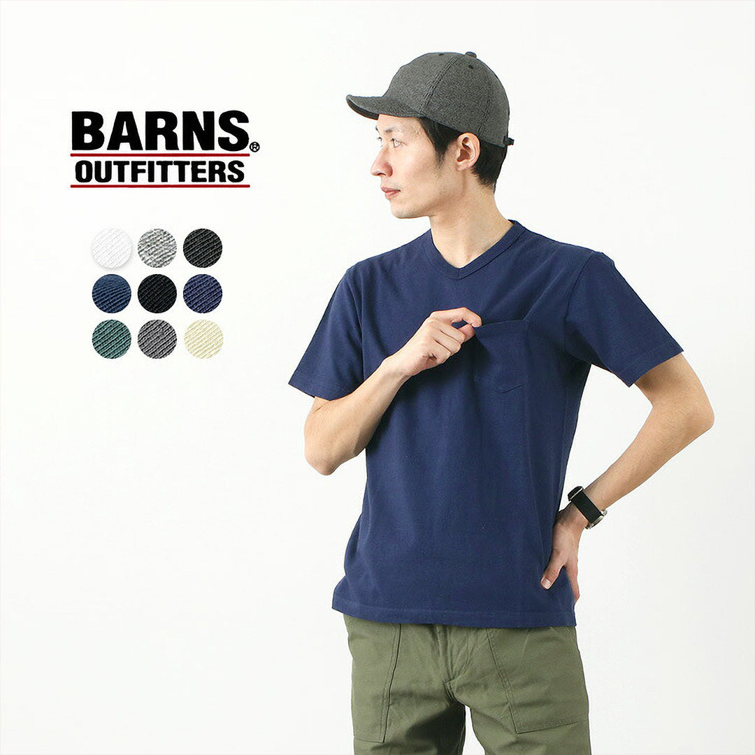 BARNS / BR-1101 Loopwheel Jersey Manches Courtes Col en V