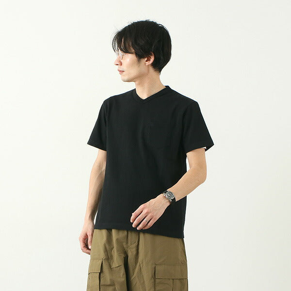 BARNS / BR-1101 Loopwheel Jersey Manches Courtes Col en V