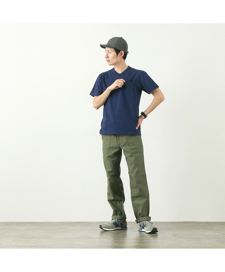 BARNS / BR-1101 Loopwheel Jersey Manches Courtes Col en V