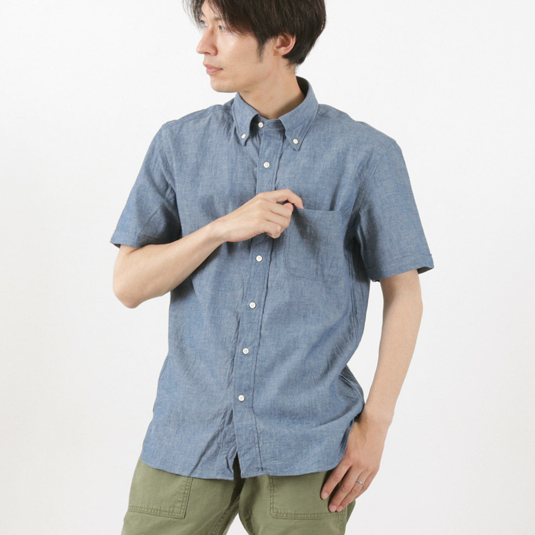 Camisa con botones de manga corta ROCOCO / Selvage Chambray
