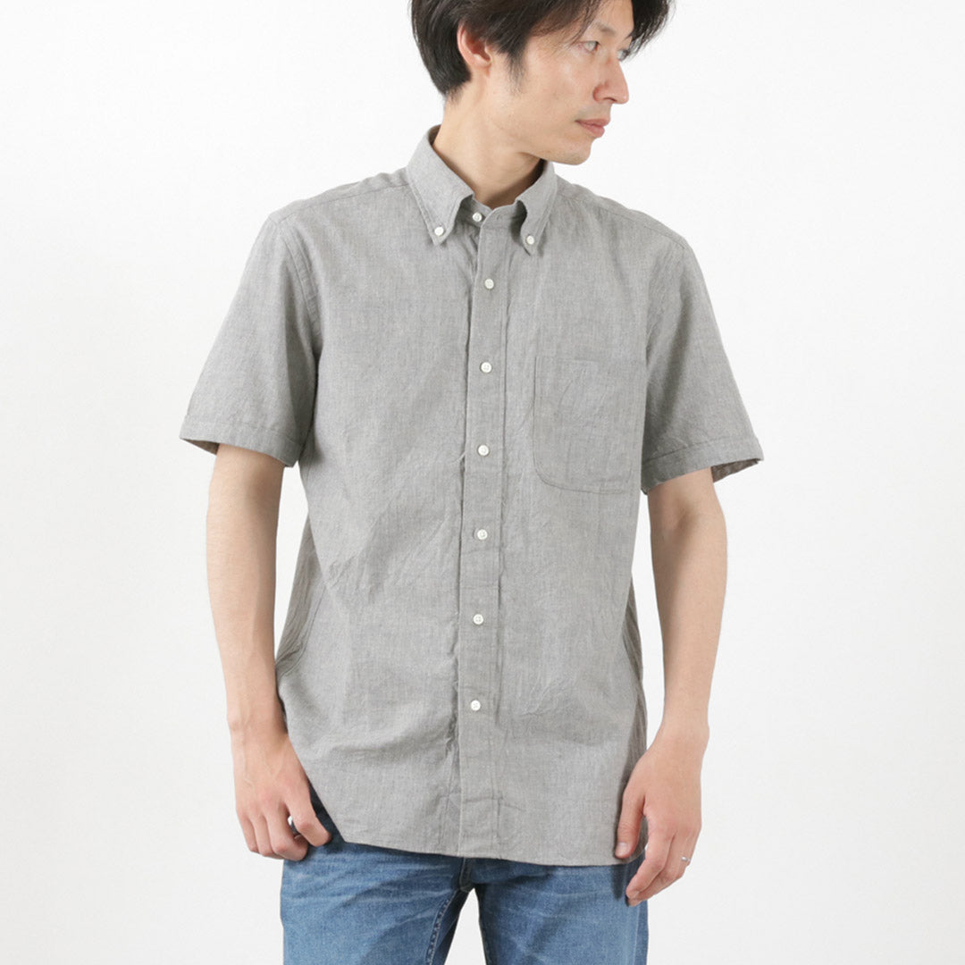 Camisa con botones de manga corta ROCOCO / Selvage Chambray