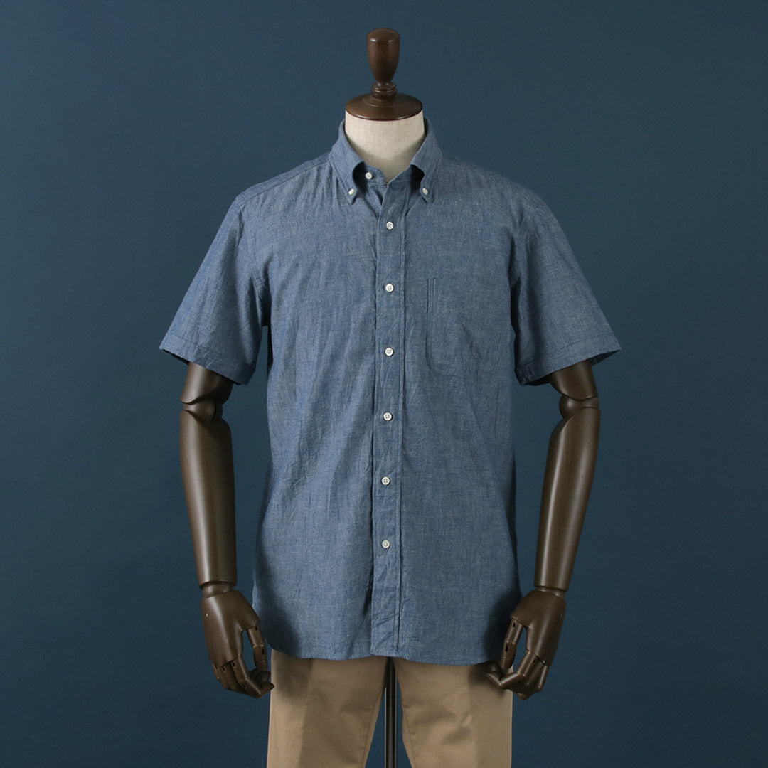 Camisa con botones de manga corta ROCOCO / Selvage Chambray
