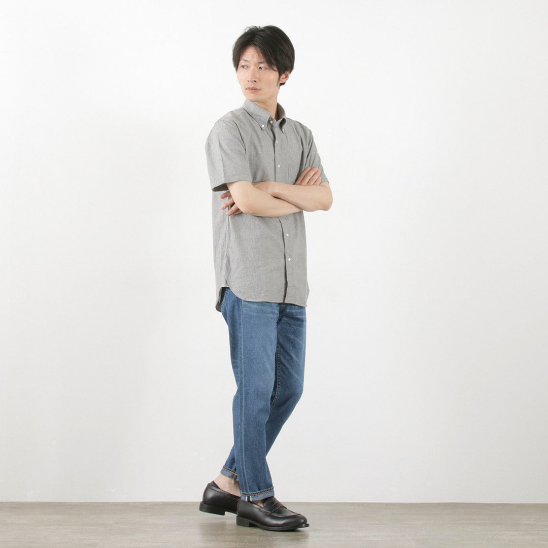 Camisa con botones de manga corta ROCOCO / Selvage Chambray