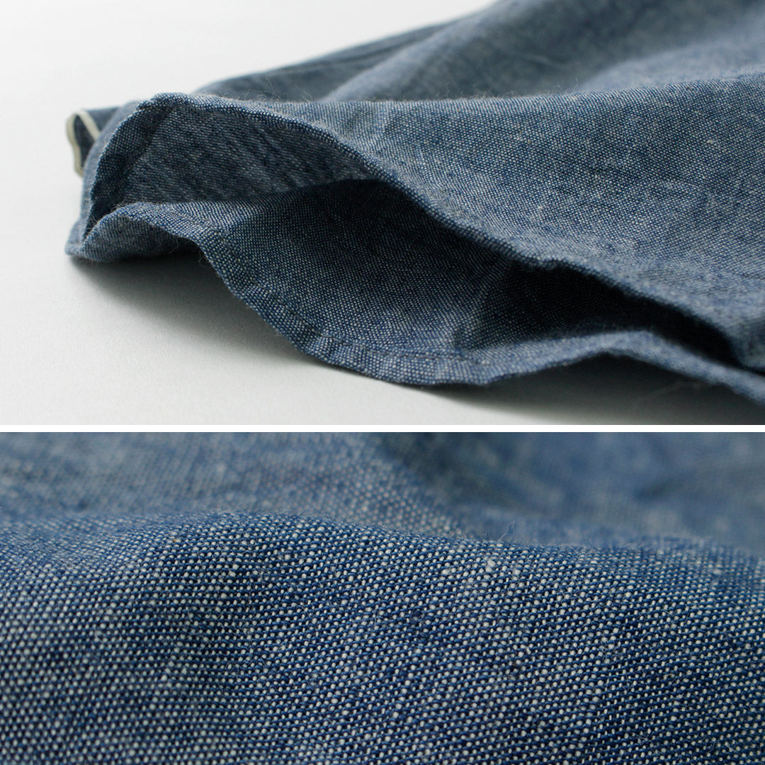 Camisa con botones de manga corta ROCOCO / Selvage Chambray