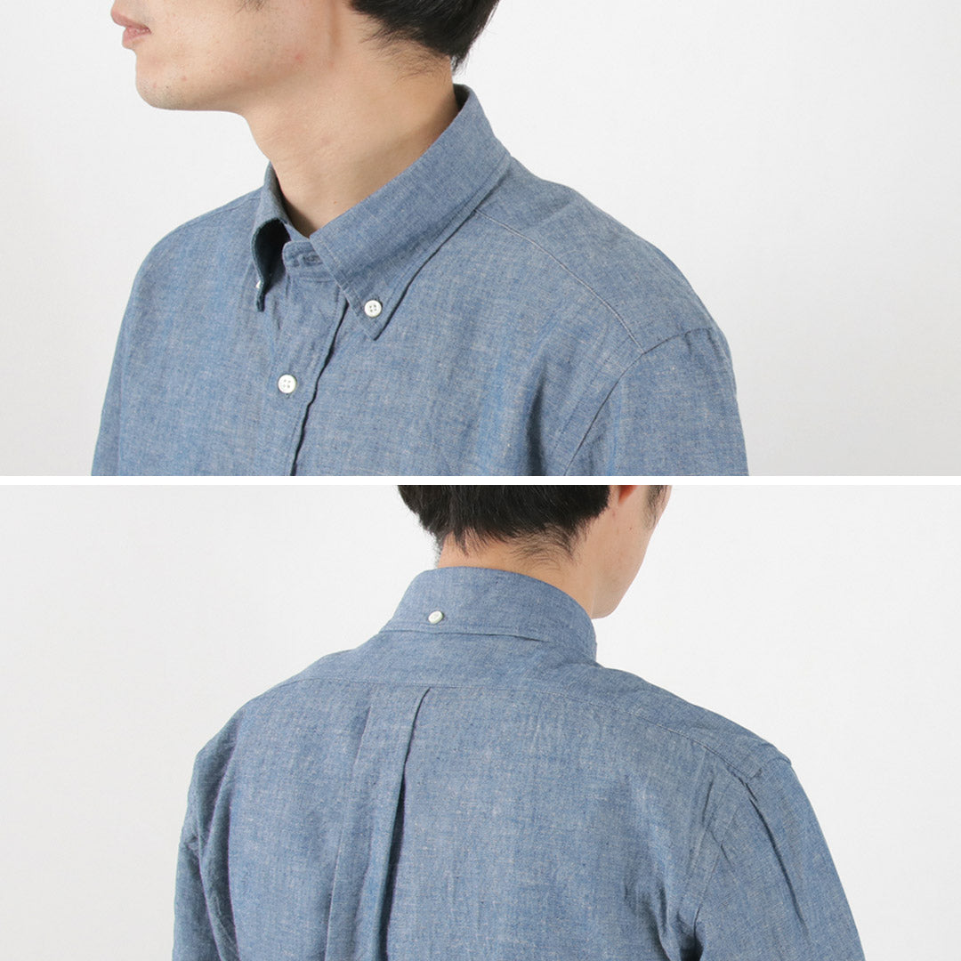 Camisa con botones de manga corta ROCOCO / Selvage Chambray