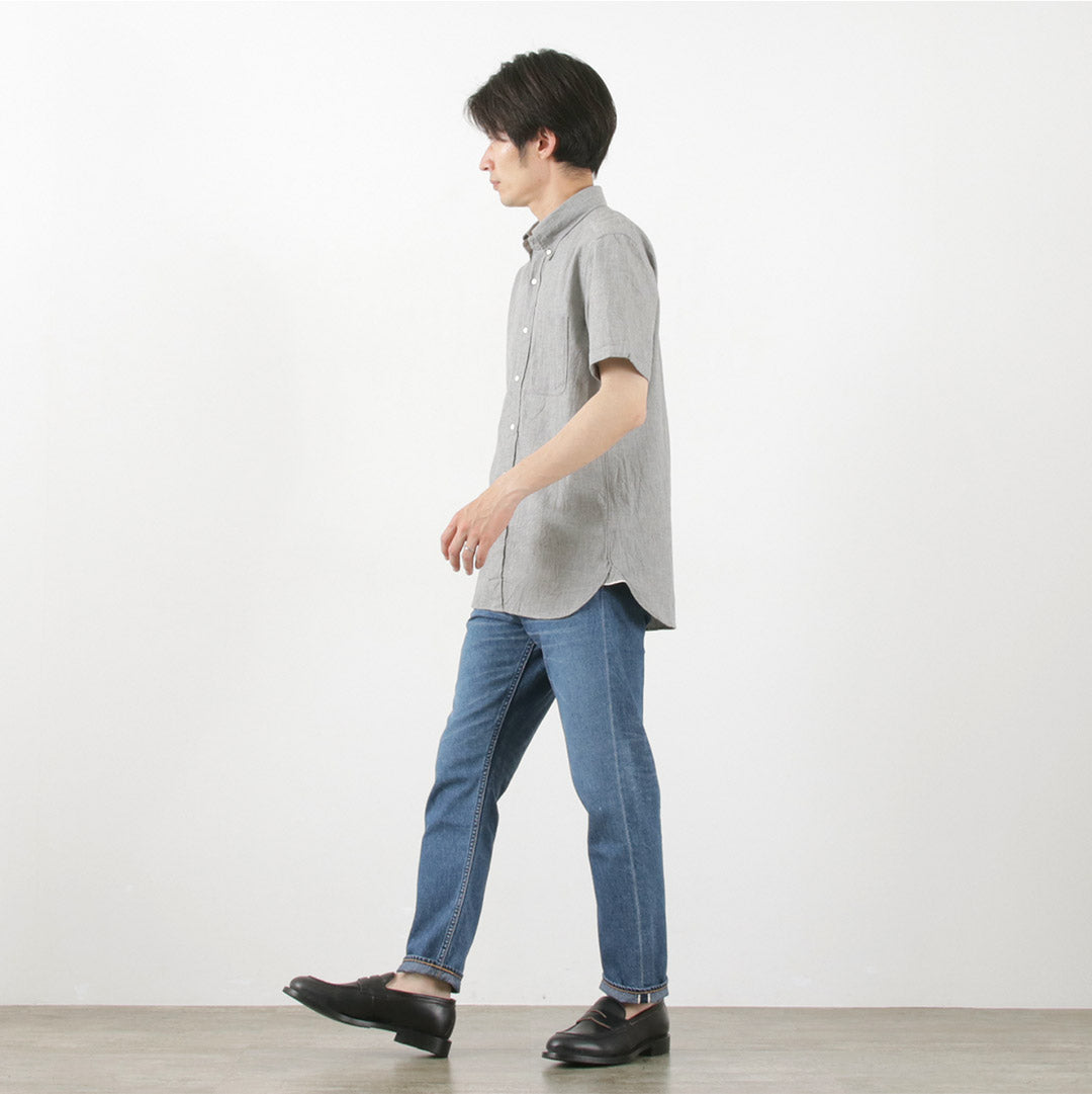 Camisa con botones de manga corta ROCOCO / Selvage Chambray