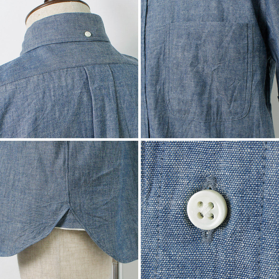 Camisa con botones de manga corta ROCOCO / Selvage Chambray
