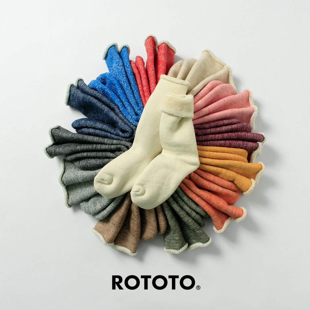 ROTOTO / 더블 페이스 크루 양말 메리노 울 & 오가닉 코튼