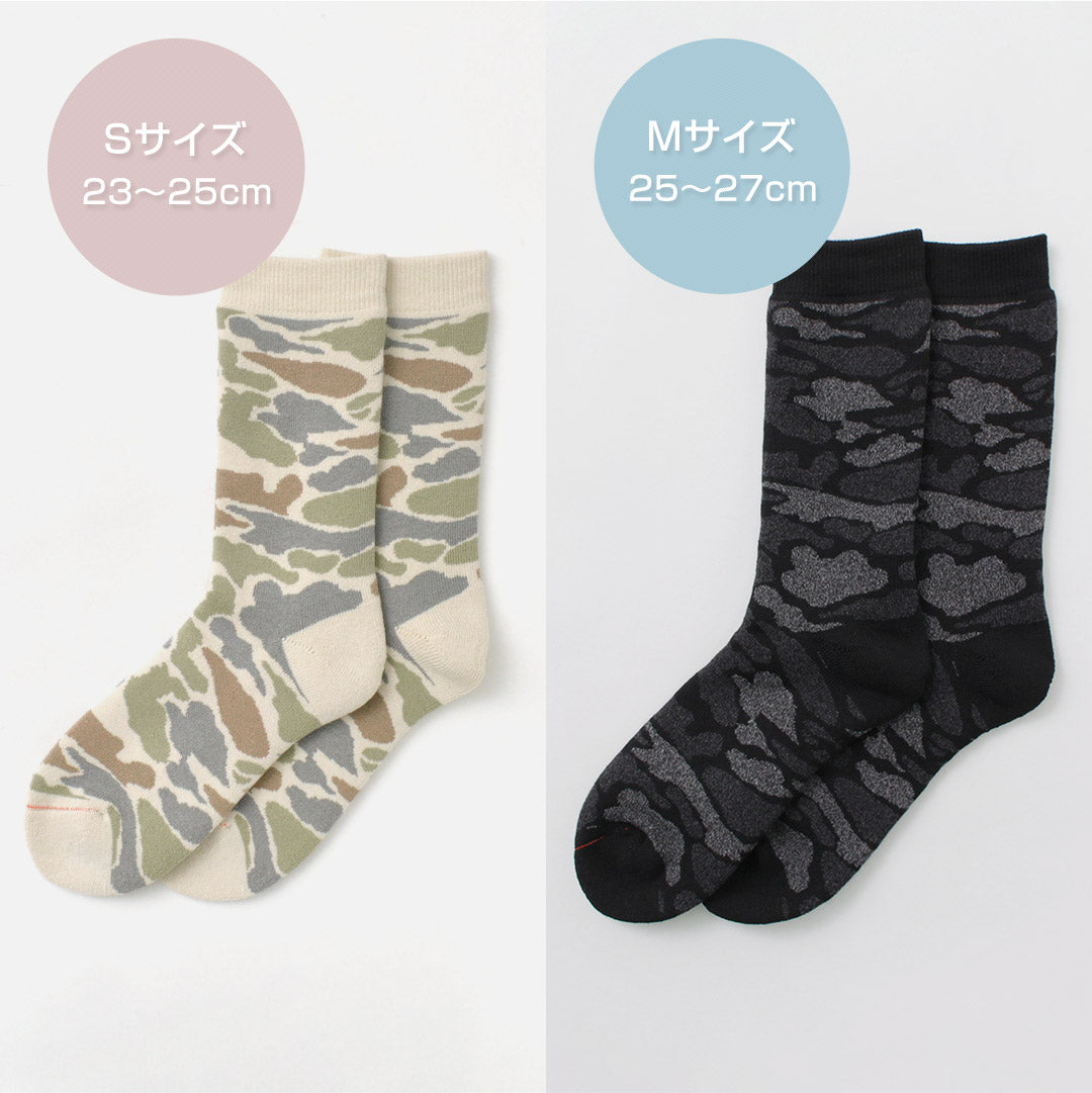 ROTOTO / R1339 Pile Camo Crew Socks