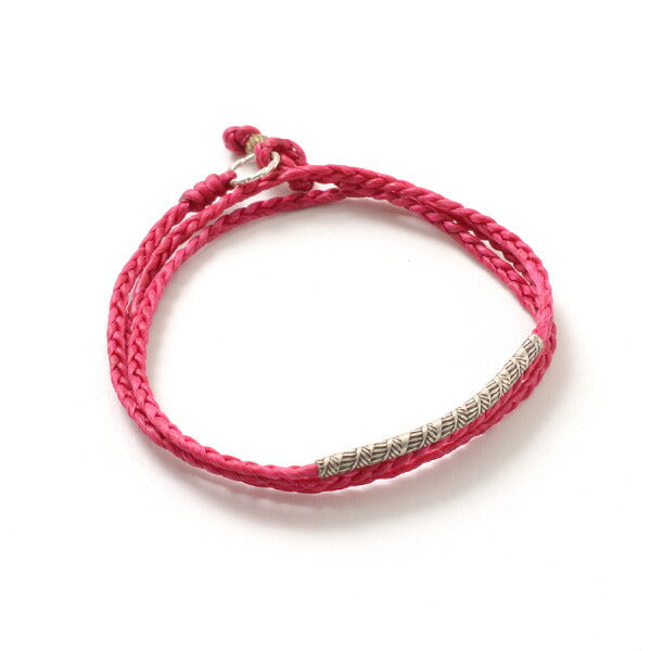 Phadua / cera Cord Karen Tube de plata / brazalete / collar