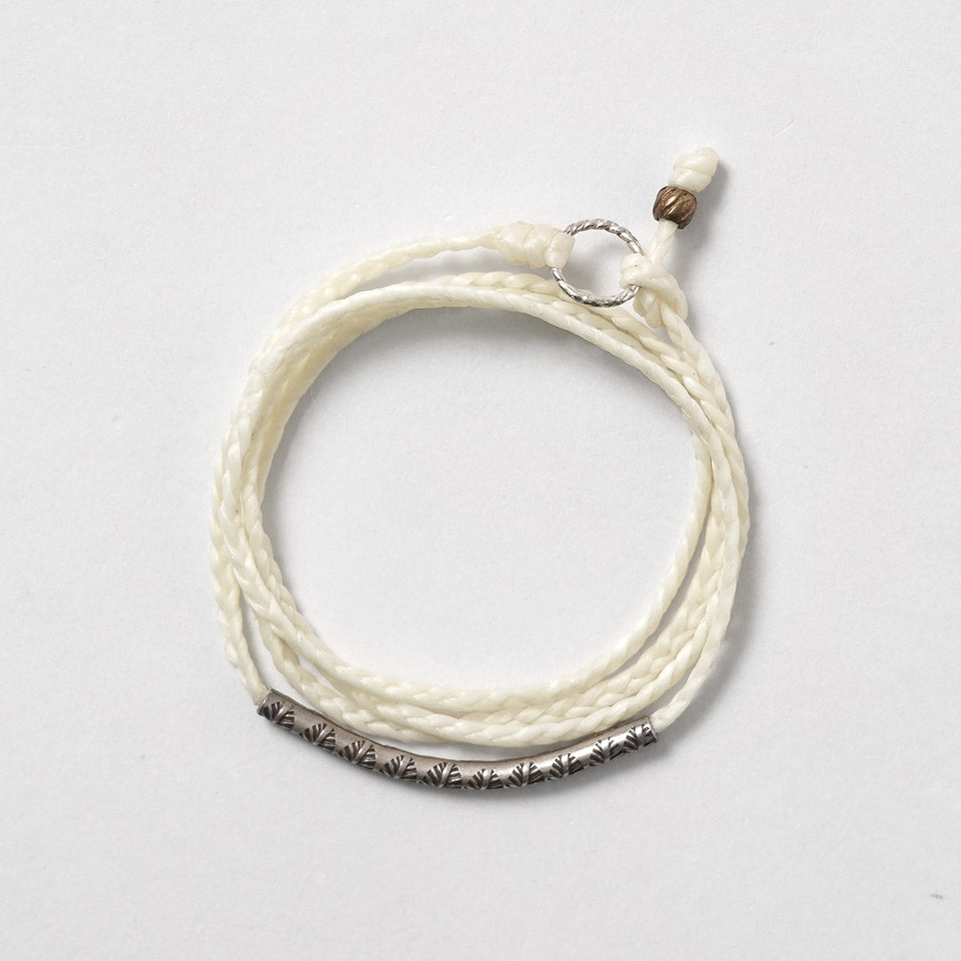 Phadua / cera Cord Karen Tube de plata / brazalete / collar