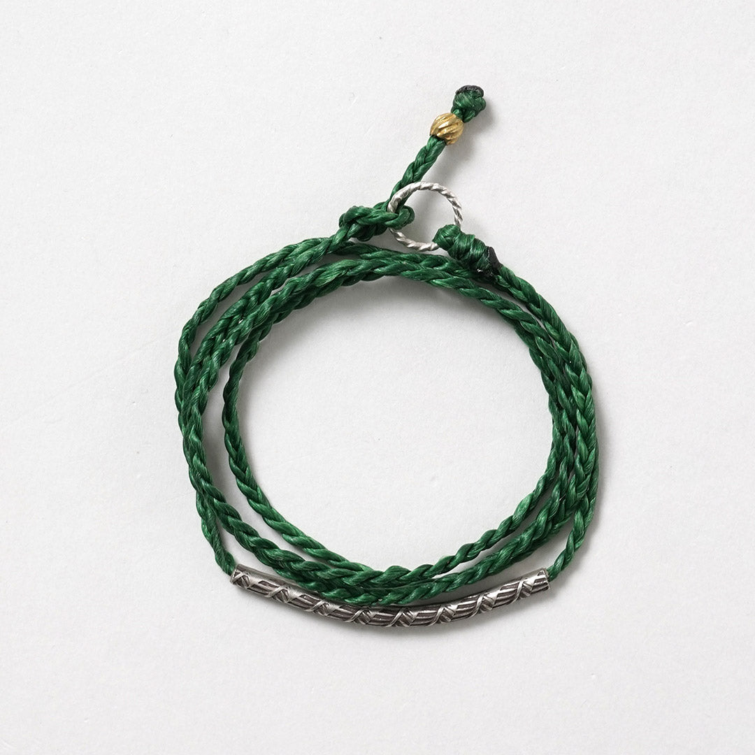 Phadua / cera Cord Karen Tube de plata / brazalete / collar