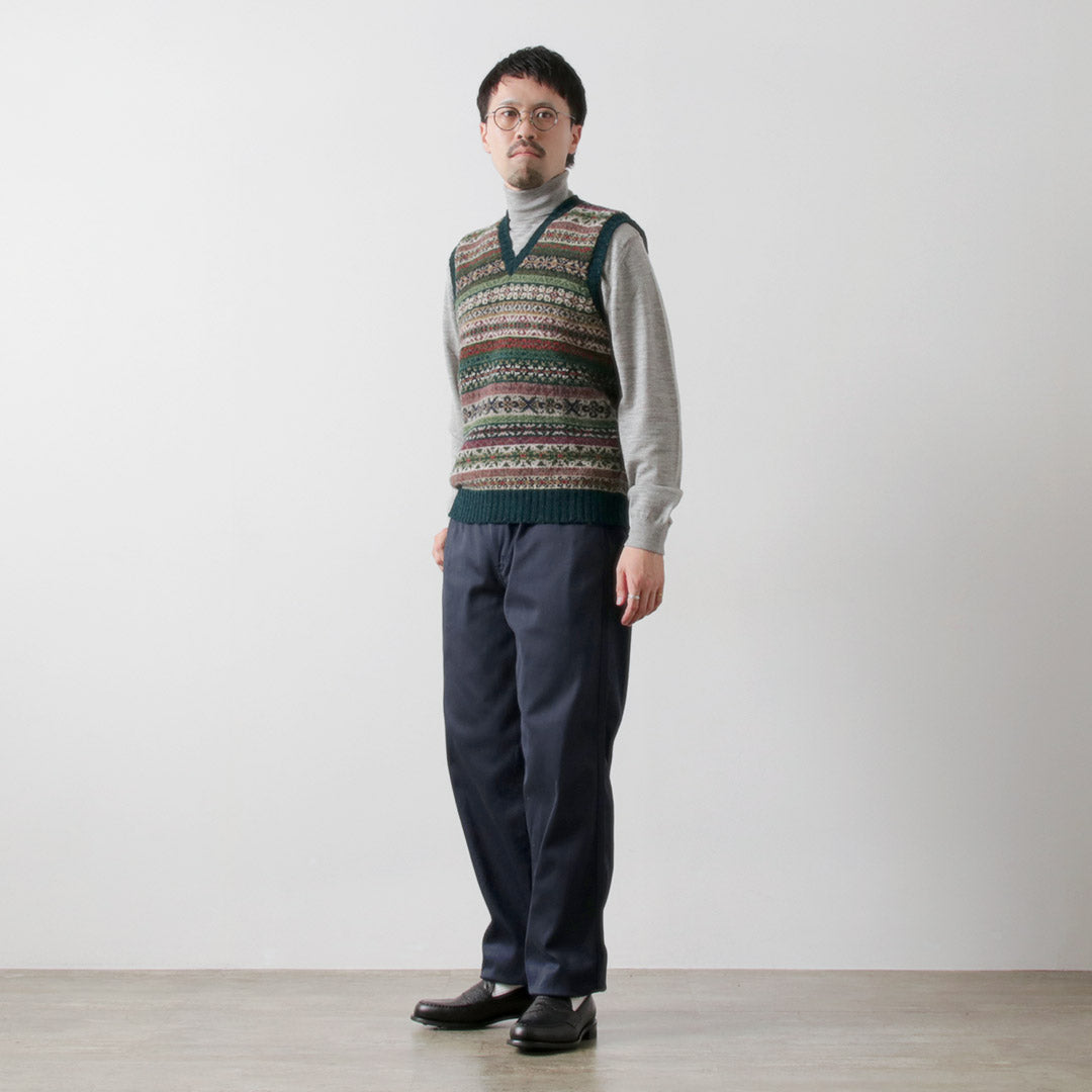 JAMIESONS / Gilet Col V Fair Isle