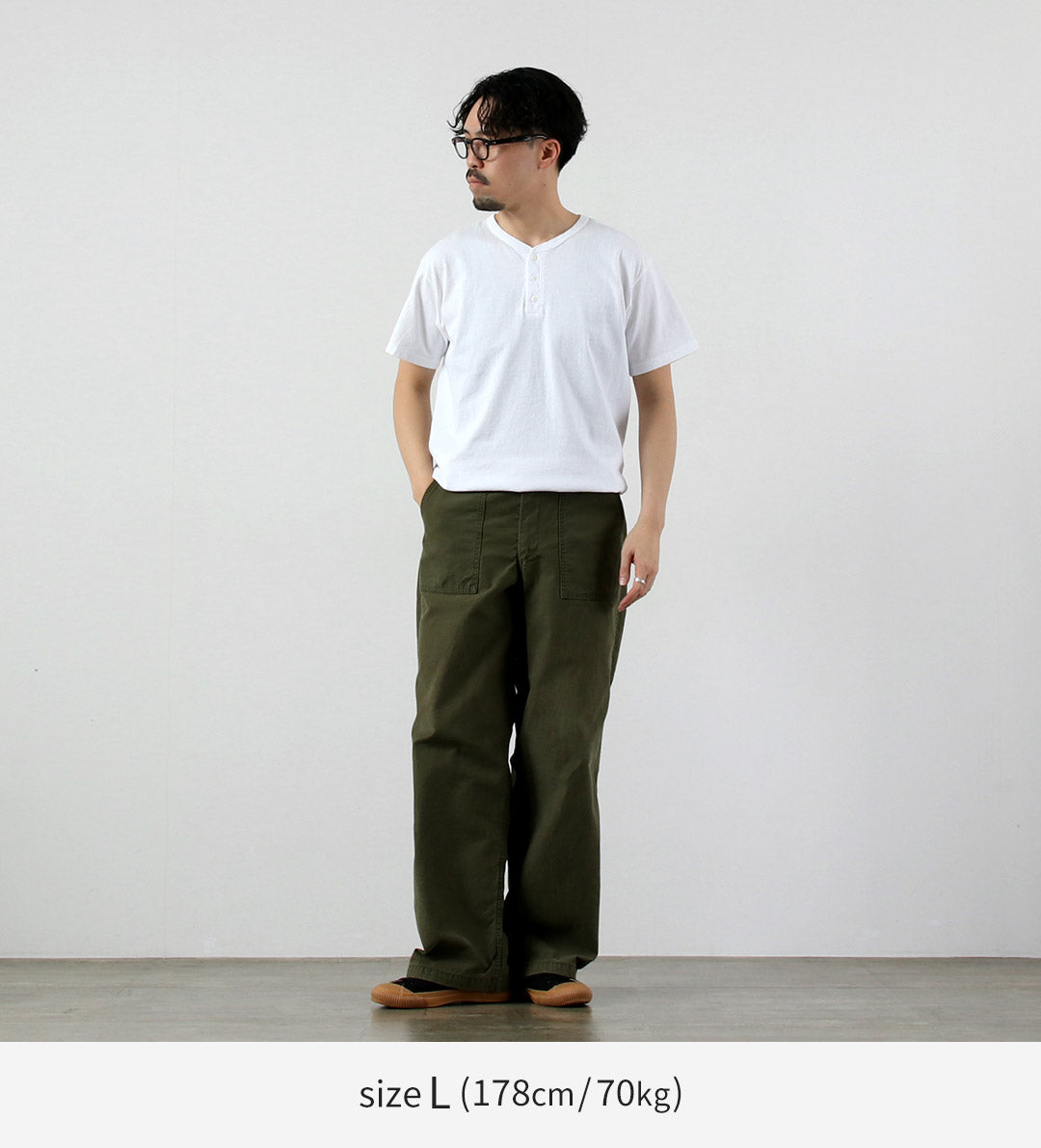 GOOD ON / 반팔 헨리넥 티셔츠