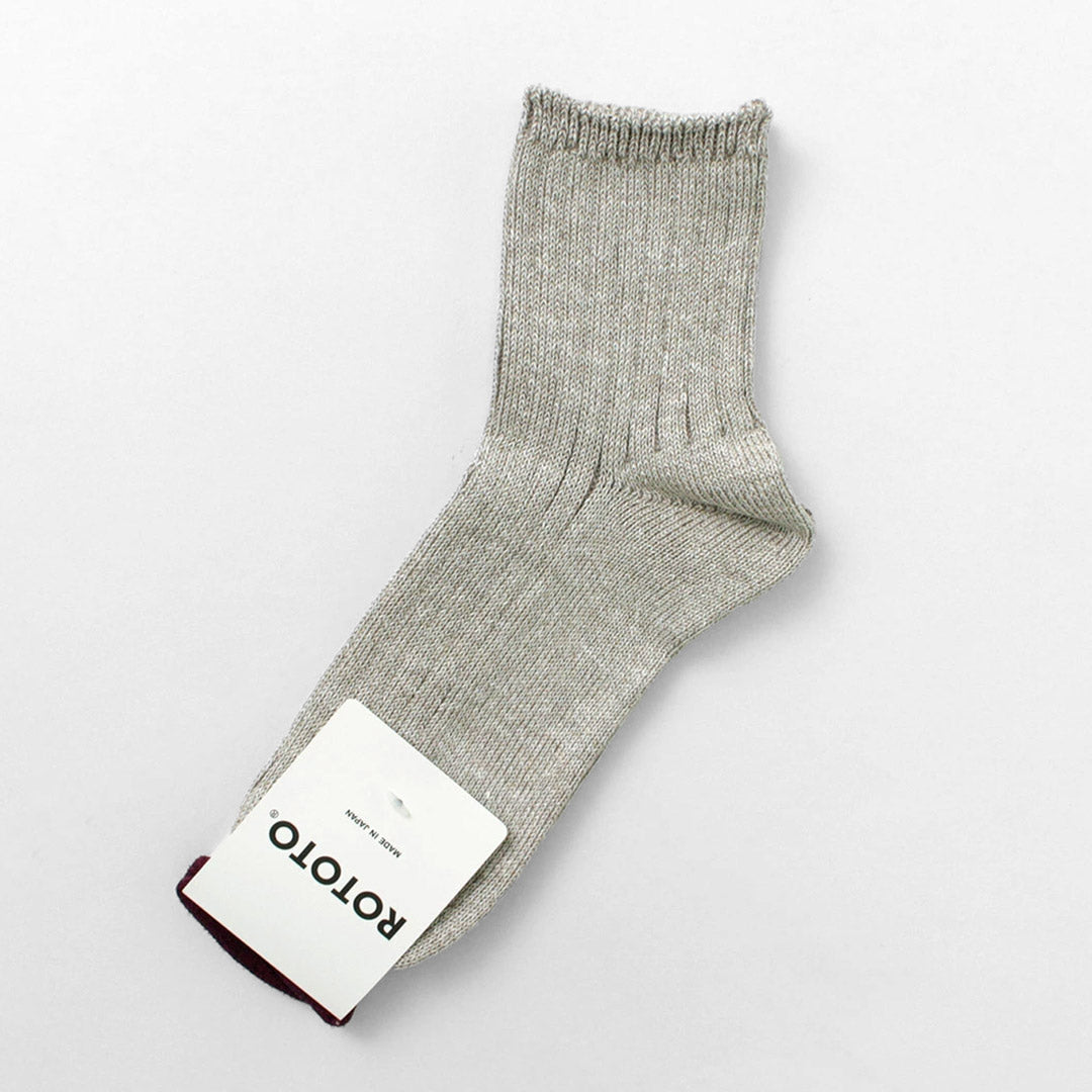 ROTOTO / Linen Cotton Rib Ankle Socks