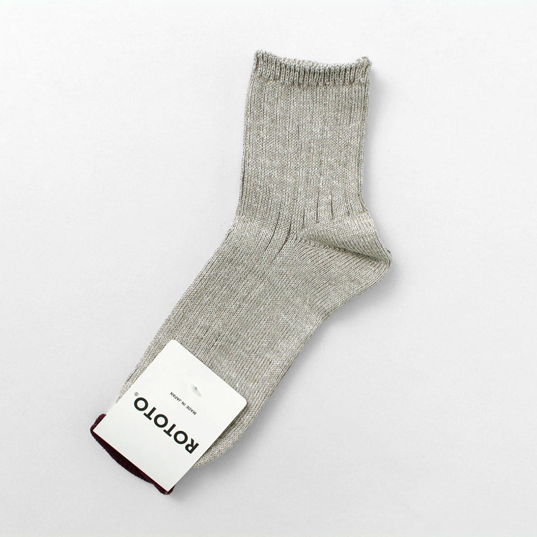 ROTOTO / Linen Cotton Rib Ankle Socks