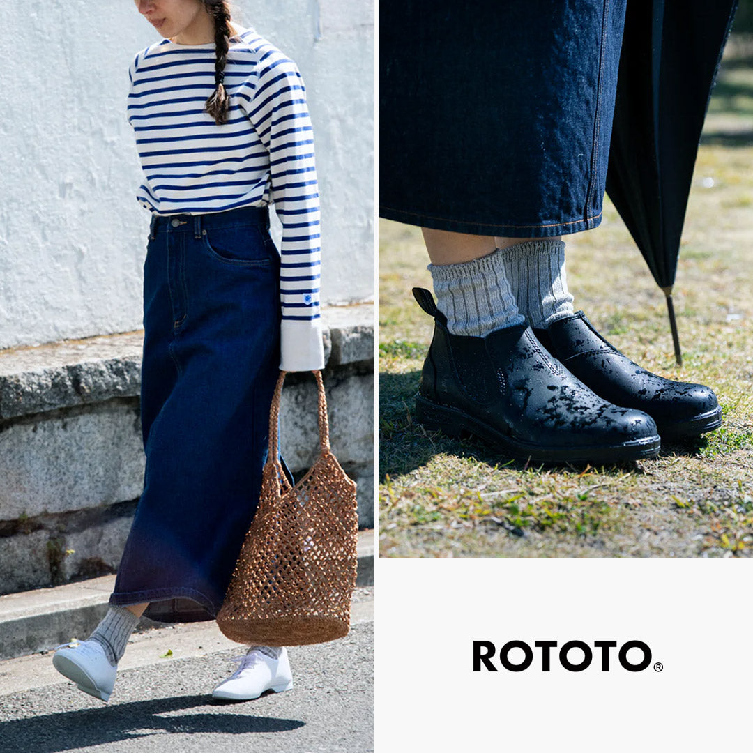 ROTOTO / 린넨 코튼 골지 발목 양말