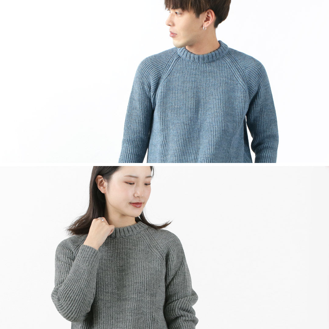 KERRY WOOLEN MILLS / 7G 1PLY 渔夫罗纹圆领针织衫