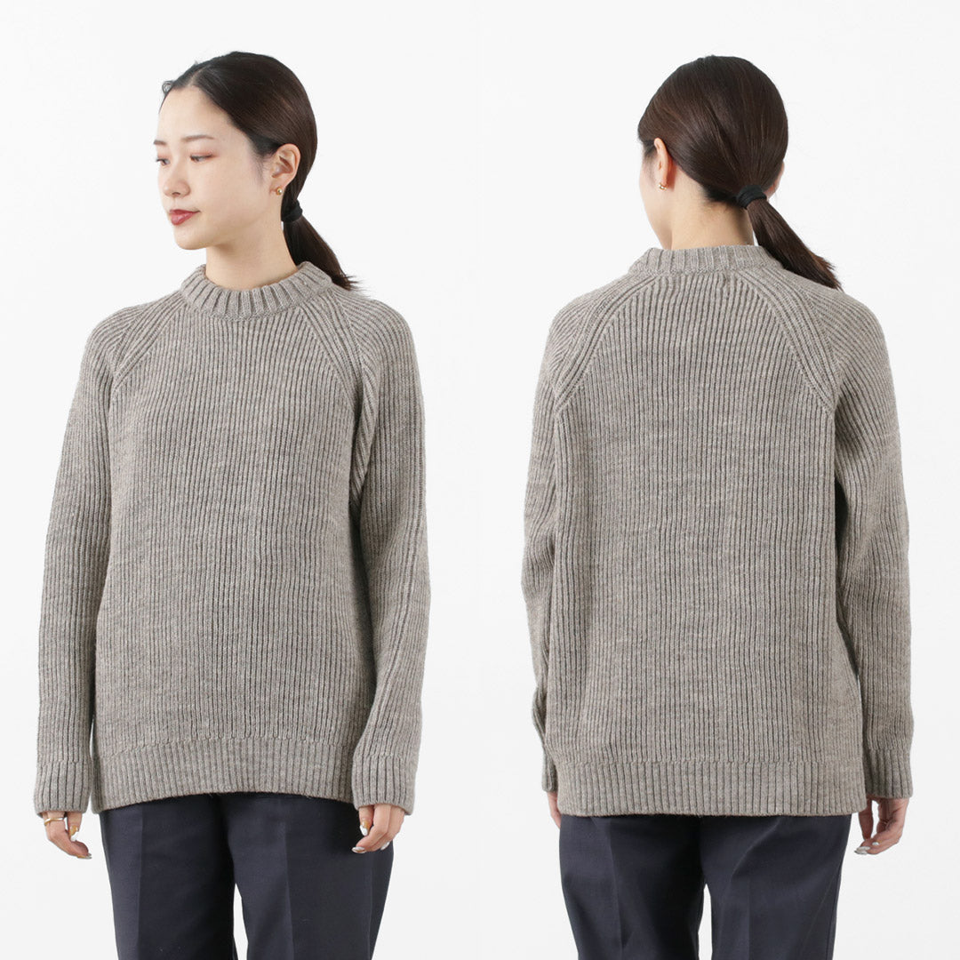 KERRY WOOLEN MILLS / 7G 1PLY 渔夫罗纹圆领针织衫