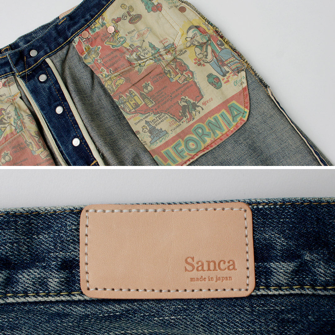 SANCA / 15.5 oz. Denim Tapered Used 5 Pocket Pants