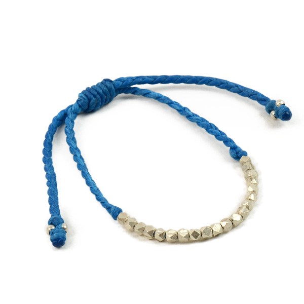 Pulsera de cordón de cera de cuentas de plata de Phadua / Karen