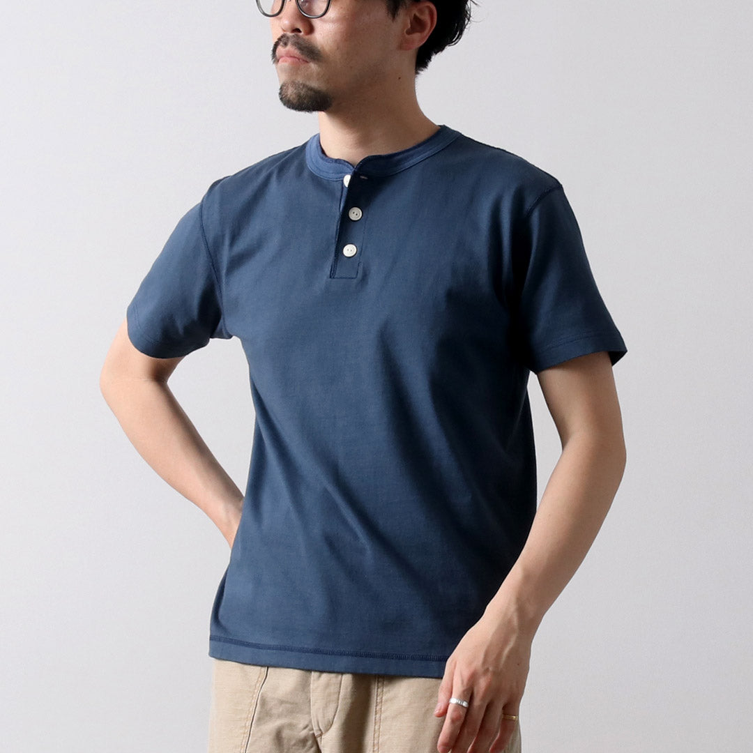 BARNS / COZUN T-shirt à manches courtes en tricot à col Henry