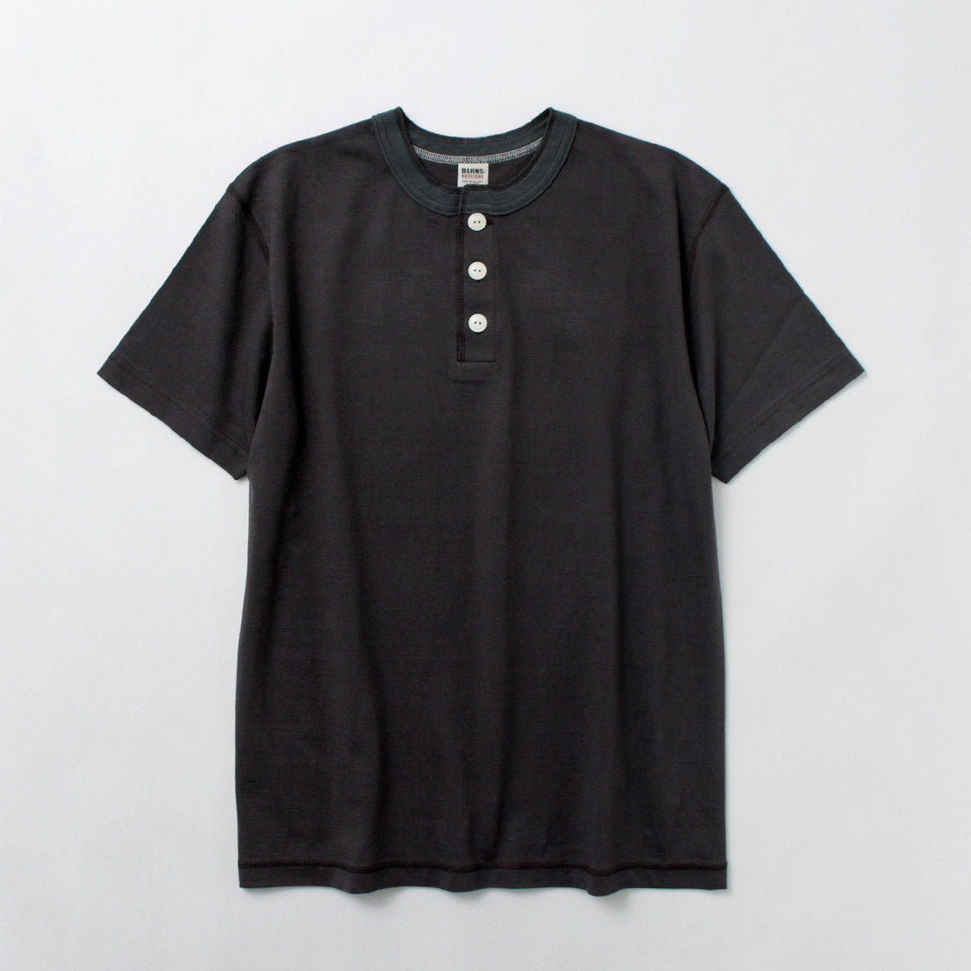 BARNS / COZUN T-shirt à manches courtes en tricot à col Henry