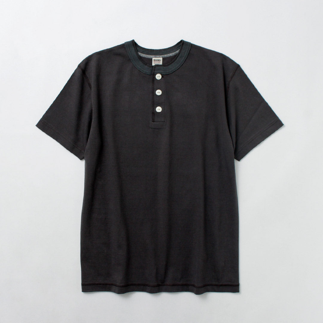 BARNS / COZUN T-shirt à manches courtes en tricot à col Henry