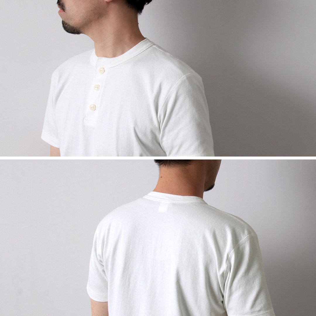 BARNS / COZUN T-shirt à manches courtes en tricot à col Henry