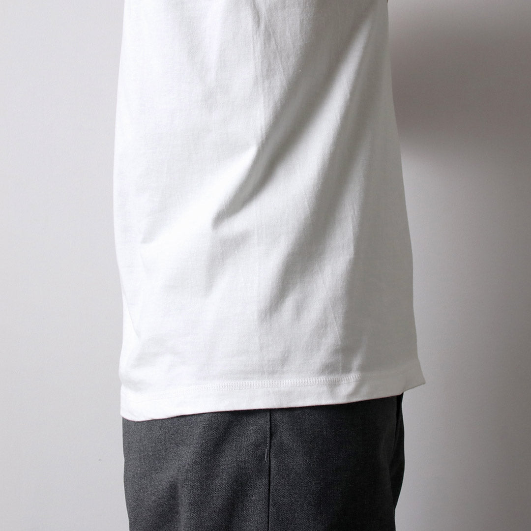 BARNS / COZUN T-shirt à manches courtes en tricot à col Henry