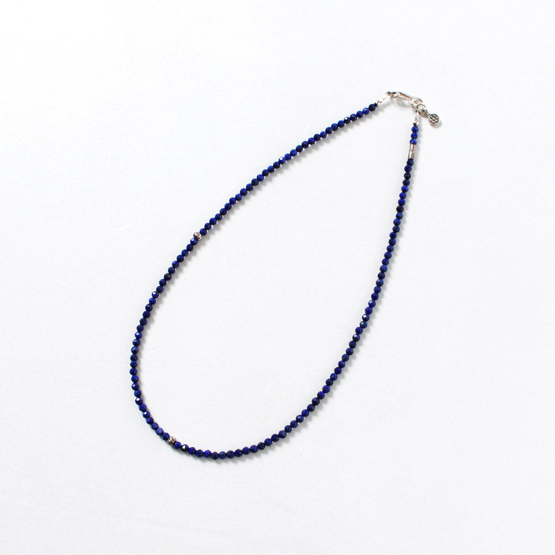 phaduA / Collar de cuentas talladas de 3 mm de lapislázuli