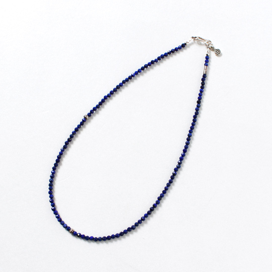 phaduA / Collar de cuentas talladas de 3 mm de lapislázuli