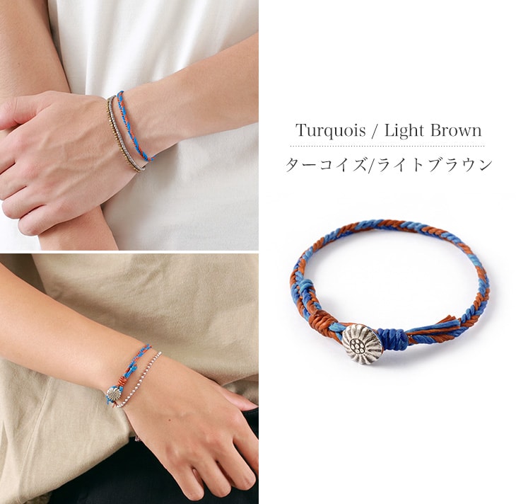 Bracelet de cordon de cire Phadua / 2 tons