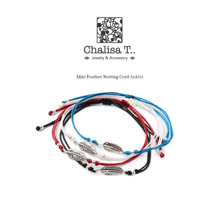 Chalisa t .. / mini plumero notting cord tobillera