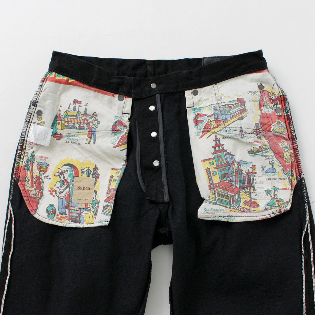 SANCA / Black Denim Tapered 5P Pants