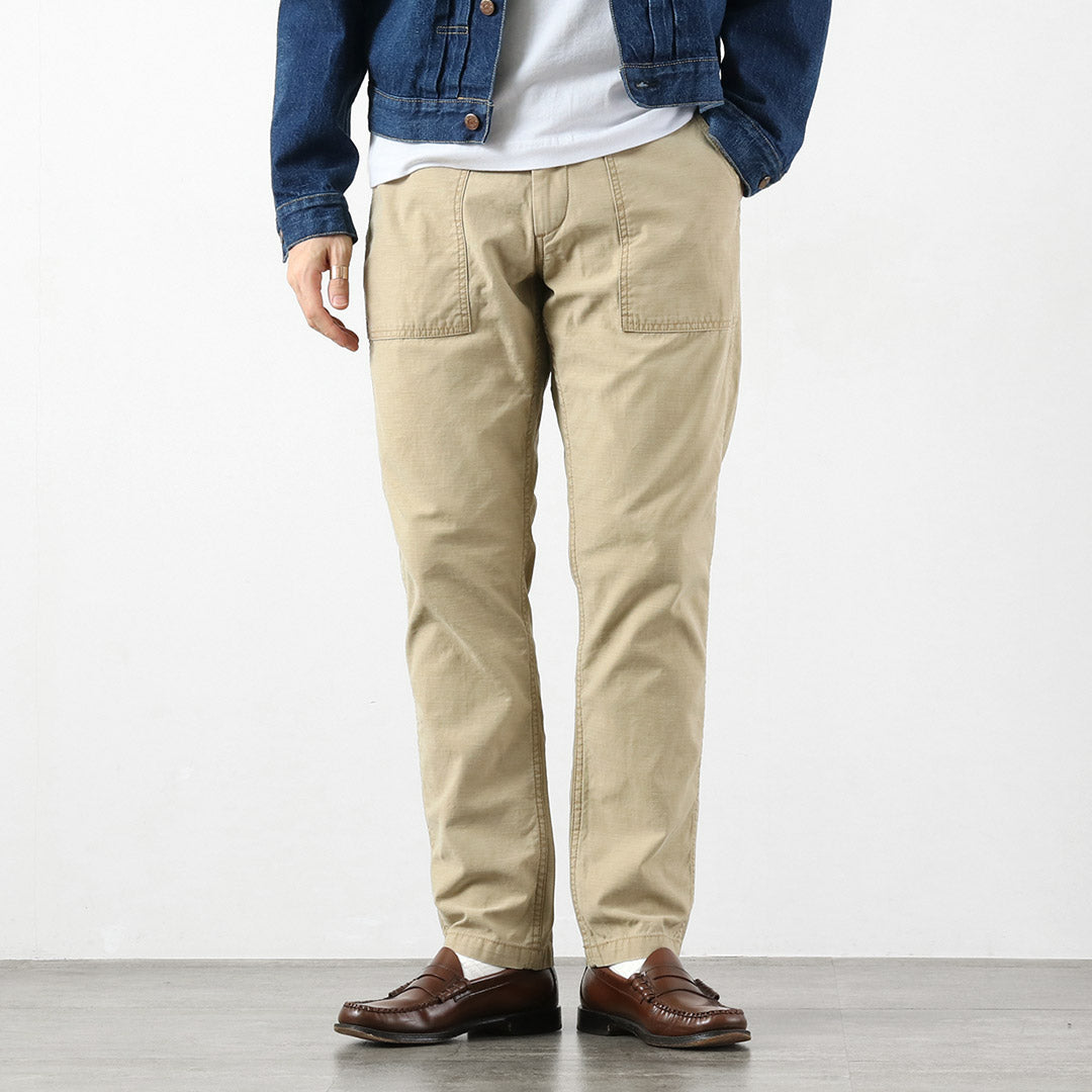 Blue refabric / Tapered Baker Pants Sulfur-Dyed Back Satin