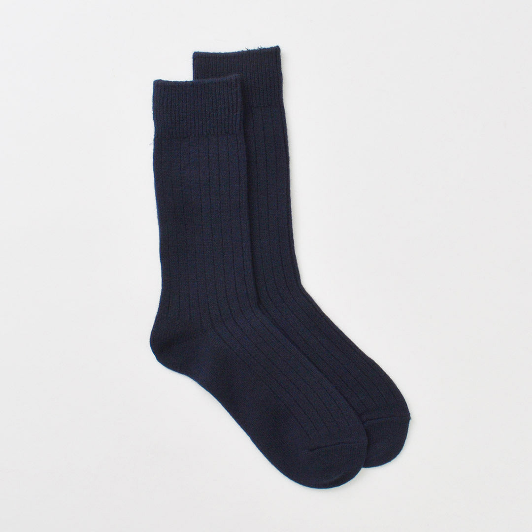 ROTOTO / Cotton Wool Ribbed Crew Socks