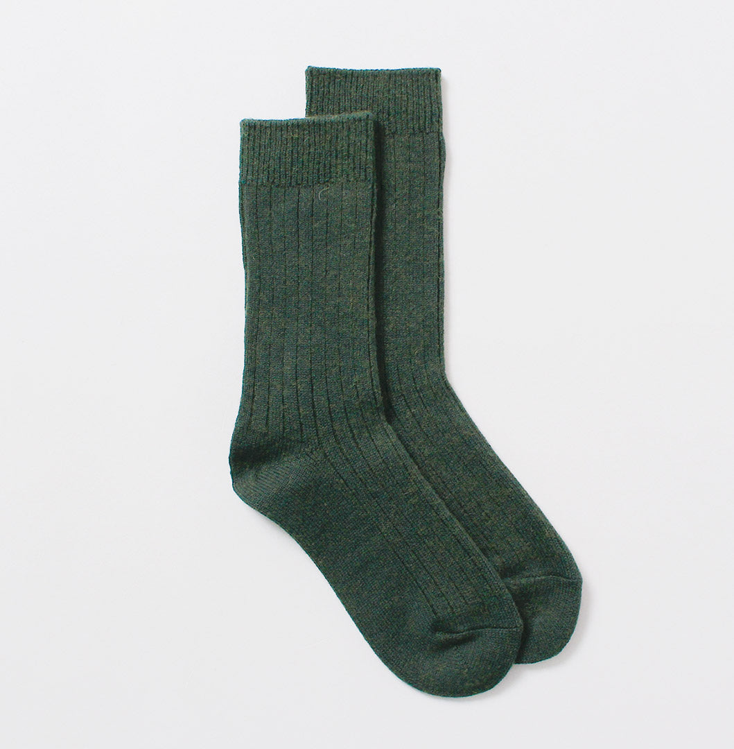 ROTOTO / Cotton Wool Ribbed Crew Socks