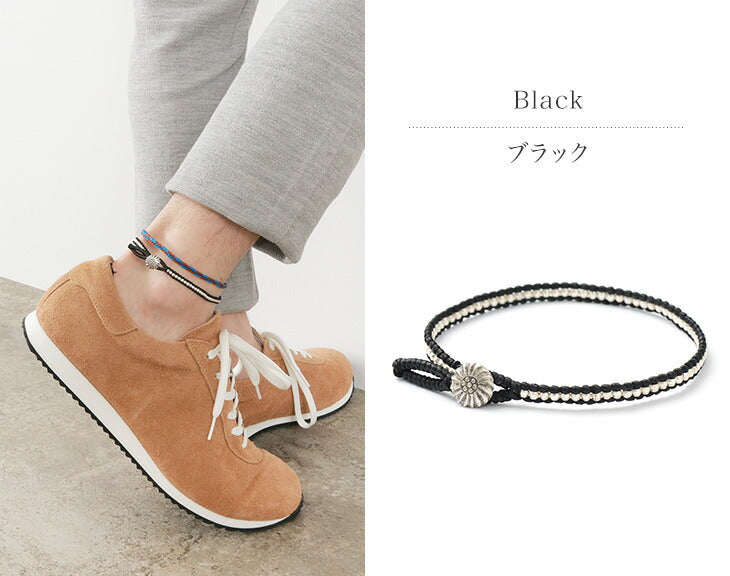 PHADUA / Wax cord single strand concho anklet