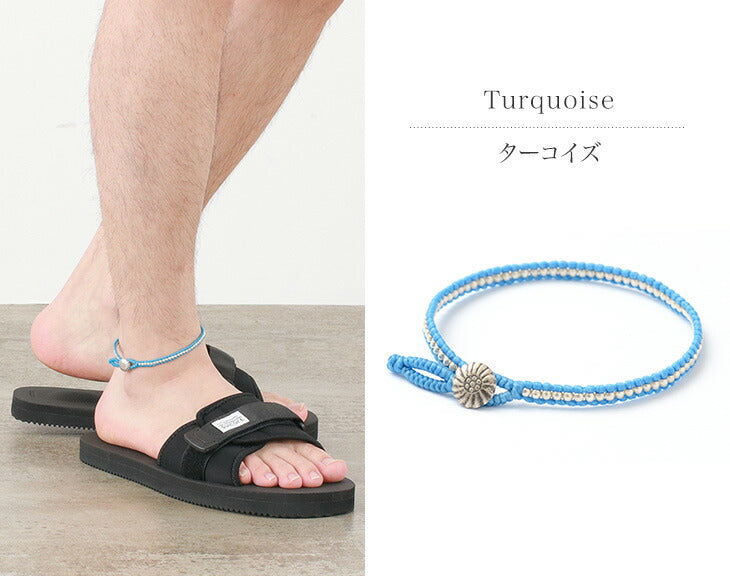 PHADUA / Wax cord single strand concho anklet