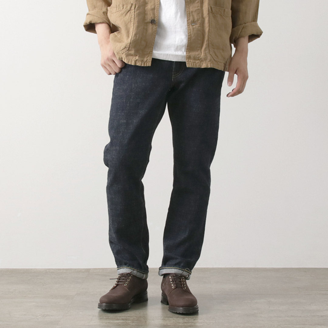 FOB FACTORY / Pantalon 5 poches en denim lisière F147 G3