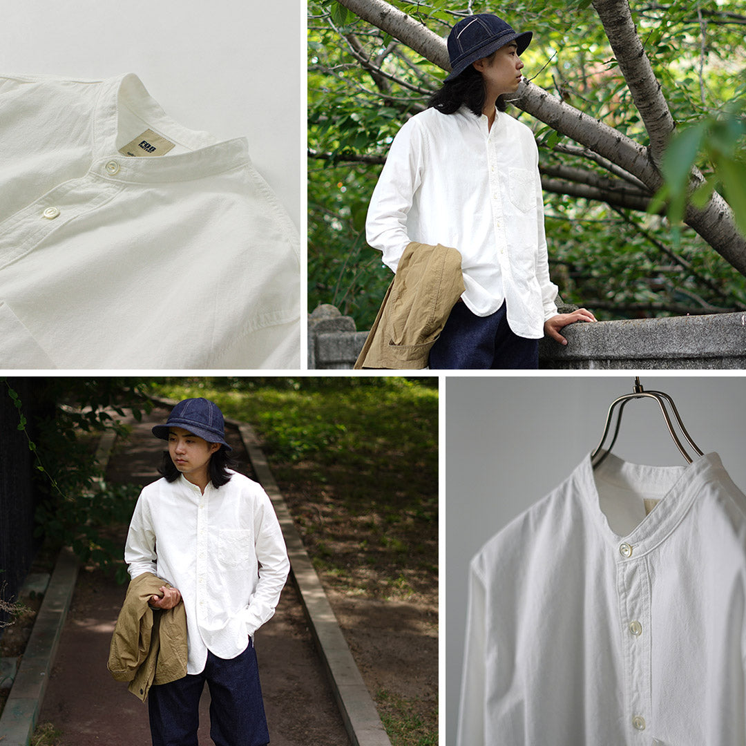 FOB FACTORY / F3429 Long Sleeve Band Collar Ox Shirt