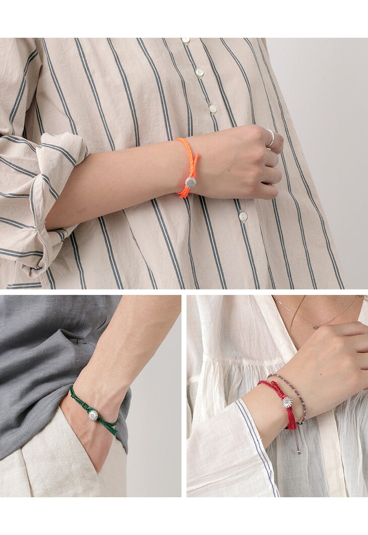 PHADUA / Wax Cord Concho Bracelet Fishbone Braid